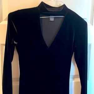 Black choker neck dress, velvet feel